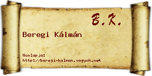 Beregi Kálmán névjegykártya